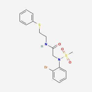 molecular formula C17H19BrN2O3S2 B4958036 N~2~-(2-bromophenyl)-N~2~-(methylsulfonyl)-N~1~-[2-(phenylthio)ethyl]glycinamide 