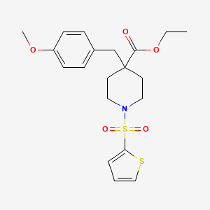 molecular formula C20H25NO5S2 B4958049 ethyl 4-(4-methoxybenzyl)-1-(2-thienylsulfonyl)-4-piperidinecarboxylate 