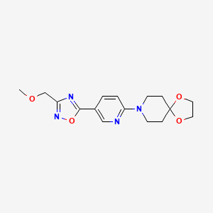 molecular formula C16H20N4O4 B4958058 8-{5-[3-(methoxymethyl)-1,2,4-oxadiazol-5-yl]-2-pyridinyl}-1,4-dioxa-8-azaspiro[4.5]decane 