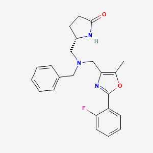 (5S)-5-[(benzyl{[2-(2-fluorophenyl)-5-methyl-1,3-oxazol-4-yl]methyl}amino)methyl]-2-pyrrolidinone