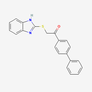 molecular formula C21H16N2OS B4958082 2-(1H-benzimidazol-2-ylthio)-1-(4-biphenylyl)ethanone 