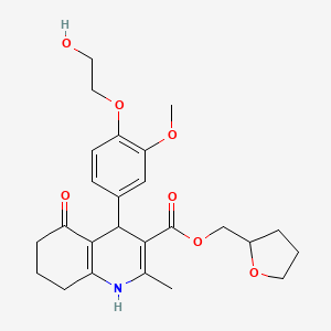 molecular formula C25H31NO7 B4958105 tetrahydro-2-furanylmethyl 4-[4-(2-hydroxyethoxy)-3-methoxyphenyl]-2-methyl-5-oxo-1,4,5,6,7,8-hexahydro-3-quinolinecarboxylate 