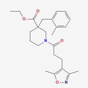 molecular formula C24H32N2O4 B4958125 ethyl 1-[3-(3,5-dimethyl-4-isoxazolyl)propanoyl]-3-(2-methylbenzyl)-3-piperidinecarboxylate 