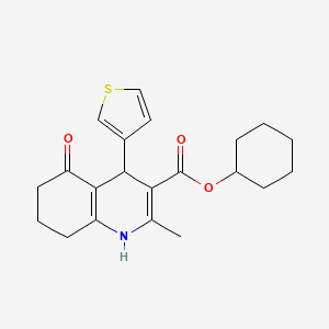 molecular formula C21H25NO3S B4958133 cyclohexyl 2-methyl-5-oxo-4-(3-thienyl)-1,4,5,6,7,8-hexahydro-3-quinolinecarboxylate 