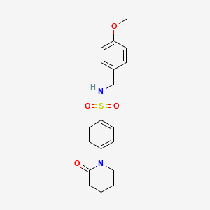 molecular formula C19H22N2O4S B4958134 N-(4-methoxybenzyl)-4-(2-oxo-1-piperidinyl)benzenesulfonamide 