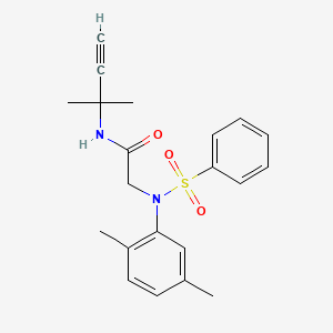 molecular formula C21H24N2O3S B4958143 N~2~-(2,5-dimethylphenyl)-N~1~-(1,1-dimethyl-2-propyn-1-yl)-N~2~-(phenylsulfonyl)glycinamide 