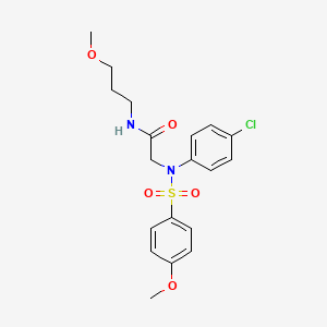 molecular formula C19H23ClN2O5S B4958157 N~2~-(4-chlorophenyl)-N~2~-[(4-methoxyphenyl)sulfonyl]-N~1~-(3-methoxypropyl)glycinamide 