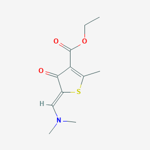 molecular formula C11H15NO3S B4958166 ethyl 5-[(dimethylamino)methylene]-2-methyl-4-oxo-4,5-dihydro-3-thiophenecarboxylate 