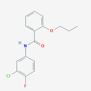 molecular formula C16H15ClFNO2 B495817 N-(3-chloro-4-fluorophenyl)-2-propoxybenzamide 
