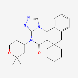 molecular formula C25H30N4O2 B4958179 4-(2,2-dimethyltetrahydro-2H-pyran-4-yl)-4H-spiro[benzo[h][1,2,4]triazolo[4,3-a]quinazoline-6,1'-cyclohexan]-5(7H)-one 