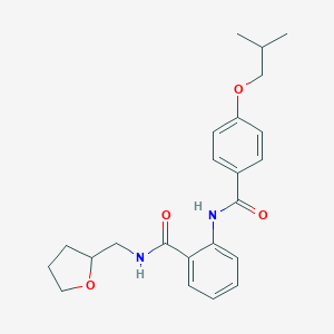 molecular formula C23H28N2O4 B495818 2-[(4-isobutoxybenzoyl)amino]-N-(tetrahydro-2-furanylmethyl)benzamide 
