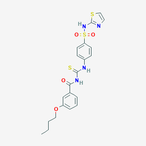 molecular formula C21H22N4O4S3 B495819 3-butoxy-N-{[4-(1,3-thiazol-2-ylsulfamoyl)phenyl]carbamothioyl}benzamide 