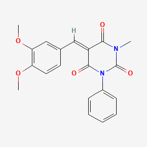 molecular formula C20H18N2O5 B4958233 5-(3,4-dimethoxybenzylidene)-1-methyl-3-phenyl-2,4,6(1H,3H,5H)-pyrimidinetrione 