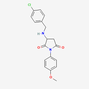 molecular formula C18H17ClN2O3 B4958246 3-[(4-chlorobenzyl)amino]-1-(4-methoxyphenyl)-2,5-pyrrolidinedione 