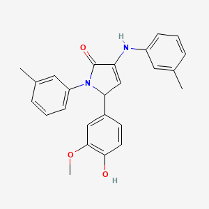 molecular formula C25H24N2O3 B4958253 5-(4-hydroxy-3-methoxyphenyl)-1-(3-methylphenyl)-3-[(3-methylphenyl)amino]-1,5-dihydro-2H-pyrrol-2-one 