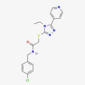 molecular formula C18H18ClN5OS B4958268 N-(4-chlorobenzyl)-2-{[4-ethyl-5-(4-pyridinyl)-4H-1,2,4-triazol-3-yl]thio}acetamide 
