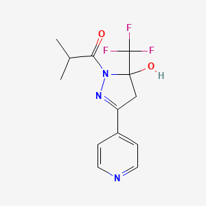 molecular formula C13H14F3N3O2 B4958276 1-isobutyryl-3-(4-pyridinyl)-5-(trifluoromethyl)-4,5-dihydro-1H-pyrazol-5-ol 
