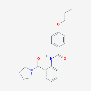 molecular formula C21H24N2O3 B495828 4-propoxy-N-[2-(1-pyrrolidinylcarbonyl)phenyl]benzamide 