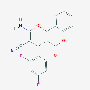 2-amino-4-(2,4-difluorophenyl)-5-oxo-4H,5H-pyrano[3,2-c]chromene-3-carbonitrile