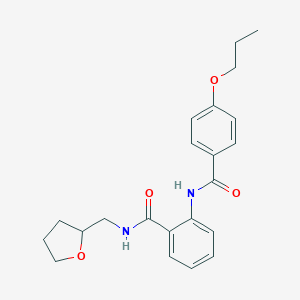 molecular formula C22H26N2O4 B495829 2-[(4-propoxybenzoyl)amino]-N-(tetrahydro-2-furanylmethyl)benzamide 