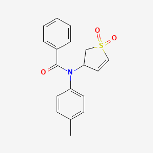 molecular formula C18H17NO3S B4958293 N-(1,1-dioxido-2,3-dihydro-3-thienyl)-N-(4-methylphenyl)benzamide 