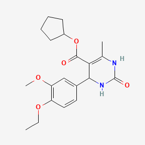 molecular formula C20H26N2O5 B4958301 cyclopentyl 4-(4-ethoxy-3-methoxyphenyl)-6-methyl-2-oxo-1,2,3,4-tetrahydro-5-pyrimidinecarboxylate 
