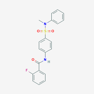 molecular formula C20H17FN2O3S B495832 2-fluoro-N-{4-[(methylanilino)sulfonyl]phenyl}benzamide 