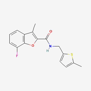 molecular formula C16H14FNO2S B4958323 7-fluoro-3-methyl-N-[(5-methyl-2-thienyl)methyl]-1-benzofuran-2-carboxamide 
