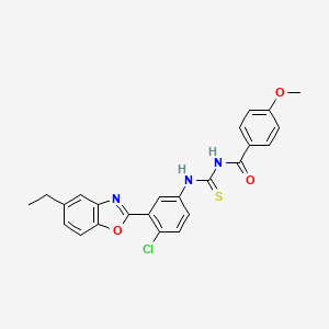 molecular formula C24H20ClN3O3S B4958329 N-({[4-chloro-3-(5-ethyl-1,3-benzoxazol-2-yl)phenyl]amino}carbonothioyl)-4-methoxybenzamide 
