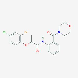 molecular formula C20H20BrClN2O4 B495834 2-(2-bromo-4-chlorophenoxy)-N-[2-(4-morpholinylcarbonyl)phenyl]propanamide 