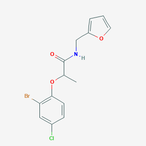 molecular formula C14H13BrClNO3 B495835 2-(2-bromo-4-chlorophenoxy)-N-(2-furylmethyl)propanamide CAS No. 882649-73-2