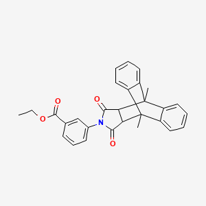molecular formula C29H25NO4 B4958351 ethyl 3-(1,8-dimethyl-16,18-dioxo-17-azapentacyclo[6.6.5.0~2,7~.0~9,14~.0~15,19~]nonadeca-2,4,6,9,11,13-hexaen-17-yl)benzoate 