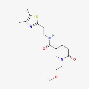molecular formula C16H25N3O3S B4958357 N-[2-(4,5-dimethyl-1,3-thiazol-2-yl)ethyl]-1-(2-methoxyethyl)-6-oxo-3-piperidinecarboxamide 