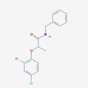 molecular formula C16H15BrClNO2 B495836 N-benzyl-2-(2-bromo-4-chlorophenoxy)propanamide 