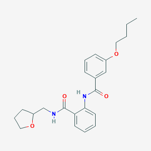 molecular formula C23H28N2O4 B495837 2-[(3-butoxybenzoyl)amino]-N-(tetrahydro-2-furanylmethyl)benzamide 