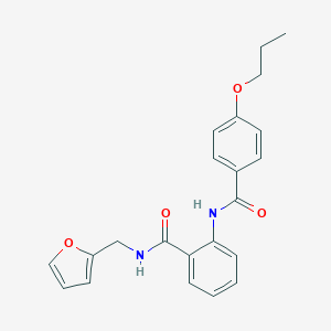 molecular formula C22H22N2O4 B495838 N-(2-furylmethyl)-2-[(4-propoxybenzoyl)amino]benzamide 