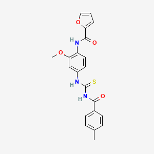 molecular formula C21H19N3O4S B4958391 N-[2-methoxy-4-({[(4-methylbenzoyl)amino]carbonothioyl}amino)phenyl]-2-furamide 