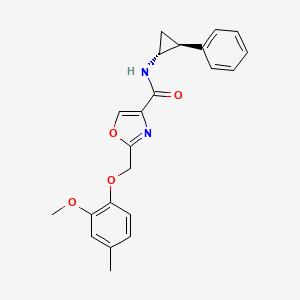 molecular formula C22H22N2O4 B4958398 2-[(2-methoxy-4-methylphenoxy)methyl]-N-[(1R*,2S*)-2-phenylcyclopropyl]-1,3-oxazole-4-carboxamide 