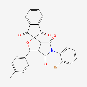 molecular formula C27H18BrNO5 B4958399 5-(2-bromophenyl)-3-(4-methylphenyl)-3a,6a-dihydrospiro[furo[3,4-c]pyrrole-1,2'-indene]-1',3',4,6(3H,5H)-tetrone 