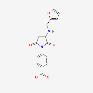 molecular formula C17H16N2O5 B4958416 methyl 4-{3-[(2-furylmethyl)amino]-2,5-dioxo-1-pyrrolidinyl}benzoate 