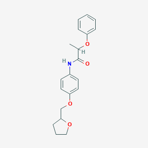 molecular formula C20H23NO4 B495842 2-phenoxy-N-[4-(tetrahydro-2-furanylmethoxy)phenyl]propanamide 