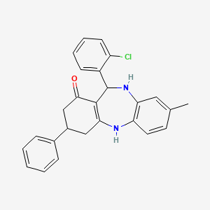 molecular formula C26H23ClN2O B4958422 11-(2-chlorophenyl)-8-methyl-3-phenyl-2,3,4,5,10,11-hexahydro-1H-dibenzo[b,e][1,4]diazepin-1-one 