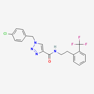 molecular formula C19H16ClF3N4O B4958440 1-(4-chlorobenzyl)-N-{2-[2-(trifluoromethyl)phenyl]ethyl}-1H-1,2,3-triazole-4-carboxamide 