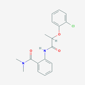 molecular formula C18H19ClN2O3 B495846 2-{[2-(2-chlorophenoxy)propanoyl]amino}-N,N-dimethylbenzamide 