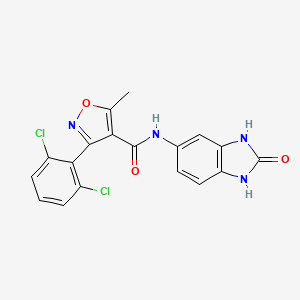 molecular formula C18H12Cl2N4O3 B4958467 3-(2,6-dichlorophenyl)-5-methyl-N-(2-oxo-2,3-dihydro-1H-benzimidazol-5-yl)-4-isoxazolecarboxamide 