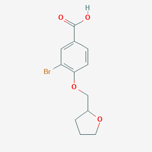 molecular formula C12H13BrO4 B495847 3-Bromo-4-(oxolan-2-ylmethoxy)benzoic acid CAS No. 887029-50-7