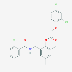 molecular formula C24H20Cl3NO4 B4958475 2-{[(2-chlorobenzoyl)amino]methyl}-4,6-dimethylphenyl (2,4-dichlorophenoxy)acetate 