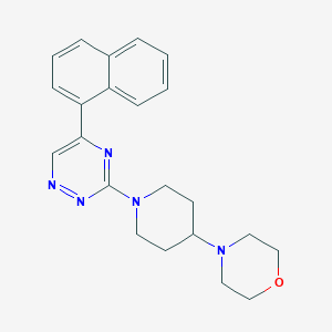 molecular formula C22H25N5O B4958491 3-[4-(4-morpholinyl)-1-piperidinyl]-5-(1-naphthyl)-1,2,4-triazine 