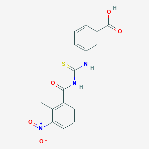 molecular formula C16H13N3O5S B4958508 3-({[(2-methyl-3-nitrobenzoyl)amino]carbonothioyl}amino)benzoic acid 