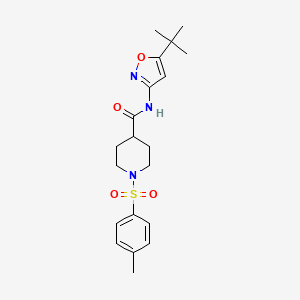 molecular formula C20H27N3O4S B4958523 N-(5-tert-butyl-3-isoxazolyl)-1-[(4-methylphenyl)sulfonyl]-4-piperidinecarboxamide 